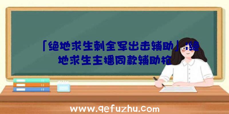 「绝地求生刺全军出击辅助」|绝地求生主播同款辅助枪